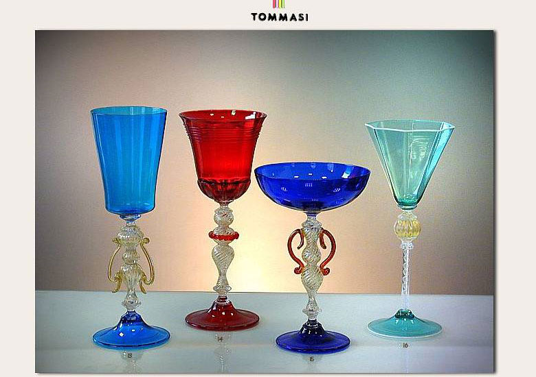 SERVIZIO DI CALICI IN VETRO DI MURANO – Tommasi Murano – Glass Jewelry –  Shop