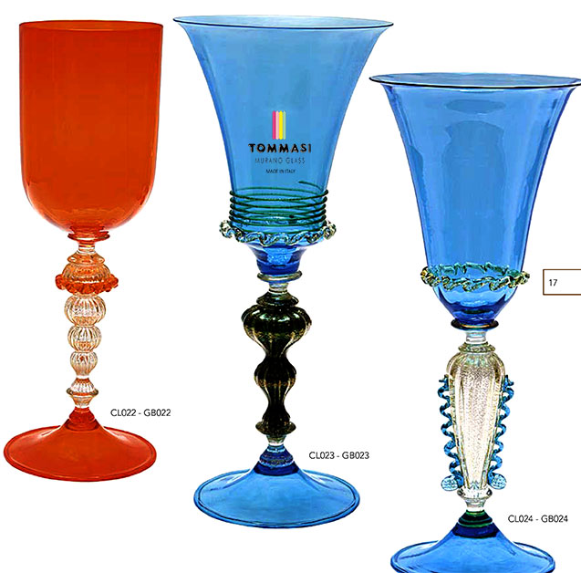 SERVIZIO DI CALICI IN VETRO DI MURANO – Tommasi Murano – Glass Jewelry –  Shop